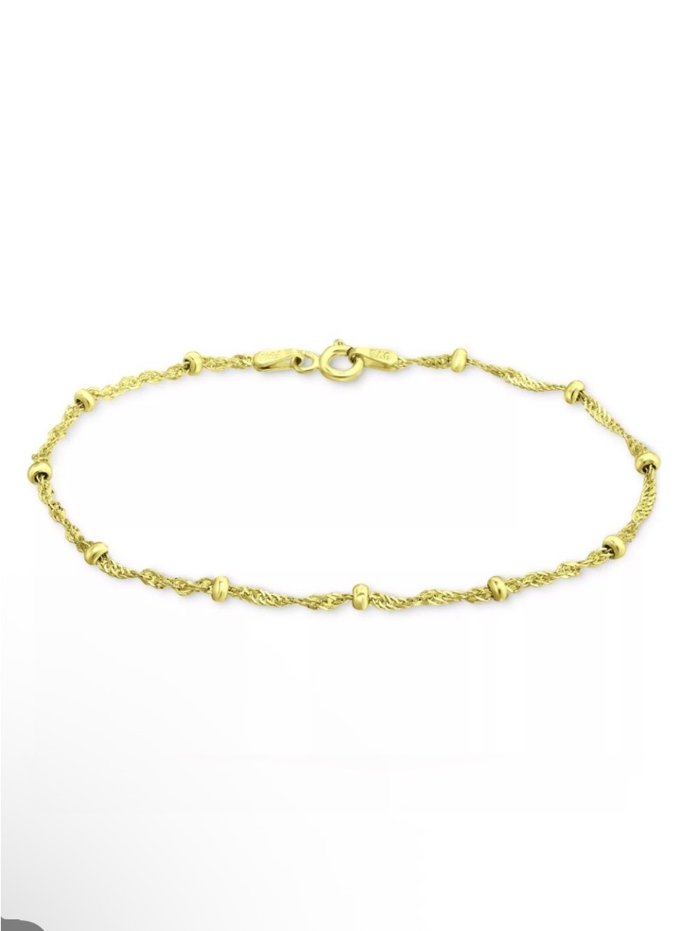 NWT Giani Bernini 18K Gold Over Sterling Silver Beaded Chain Bracelet